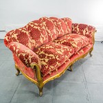Винтажный мягкий диван с вкладными подушками 1940-х гг.