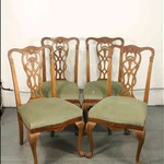 Комплект из 4-х антикварных стульев в стиле Томаса Чиппендейла 1890-х гг. 
