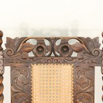 Антикварное дубовое кресло с ротанговой спинкой 1860-х гг. 