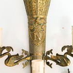 Антикварный комплект бельгийских бра из латуни