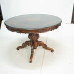 Антикварный палисандровый стол с наборной композицией на столешнице 1960-х гг.