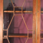 Антикварный книжный шкаф с разомкнутым фронтоном 1870-х гг. 