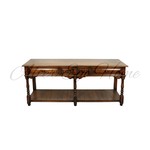 Антикварная дубовая консоль с точеными ножками 1940-х гг. 