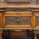 Антикварный сервант с мраморной столешницей и гротесками 1860-х гг. 