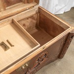 Антикварный китайский сундук из тика с резными композициями 1910-х гг. 